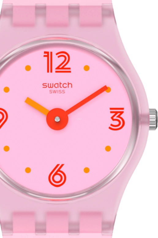 Swatch,IRONY 25mm,25mm,Plastic,Pink,Open,LP164