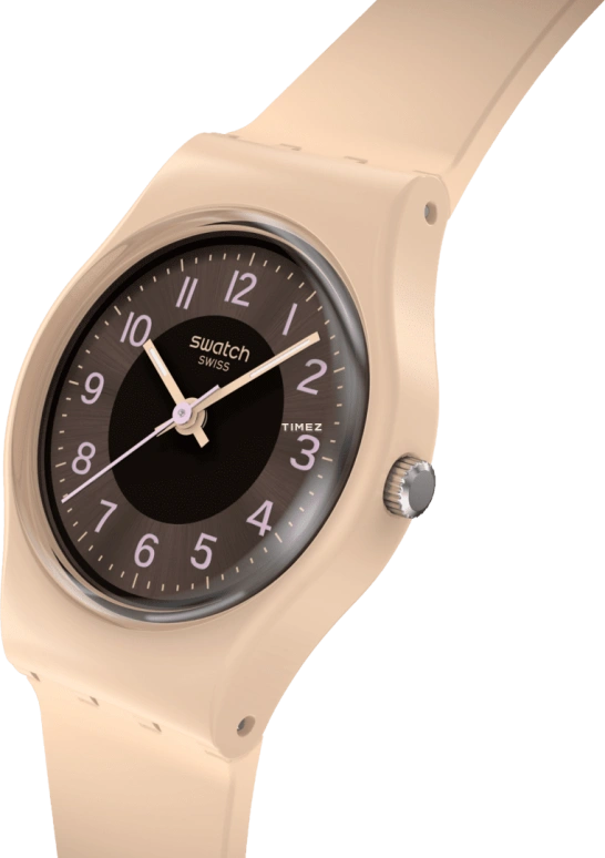 Swatch,Originals 25mm,25mm,Plastic,Brown,Quartz,Round,Cream,LT104