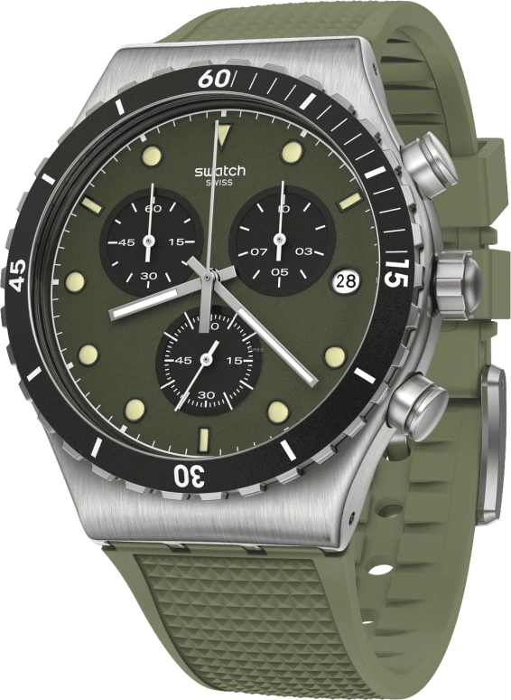 Swatch,IRONY 43mm,43mm,Stainless Steel,Green,YVS488