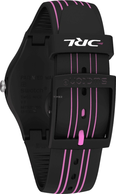 Swatch,Originals 41mm,41mm,Plastic,Black,Pink,Sapphire,Crystal Glass,SUOB146C
