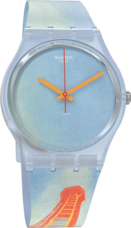 Swatch,Originals 34mm,34mm,Plastic,Blue,Quartz,Sapphire,Crystal Glass,Round,GZ357