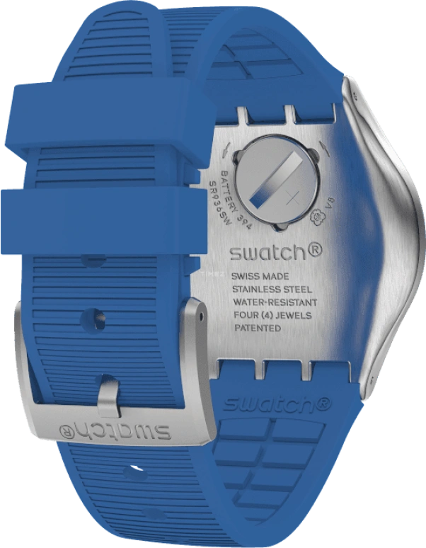Swatch,IRONY 43mm,43mm,Stainless Steel,Black,Silver,Blue,Minutes,YVS485