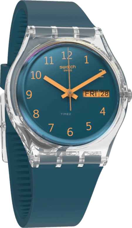 Swatch,Originals 34x39.20mm,34x39.20mm,Plastic,Coffee,Cyan,GE721