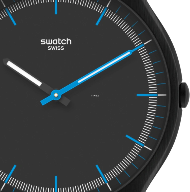 Swatch,Other 42mm,42mm,Stainless Steel,Black,Quartz,Sapphire,Crystal Glass,Round,SS07B103