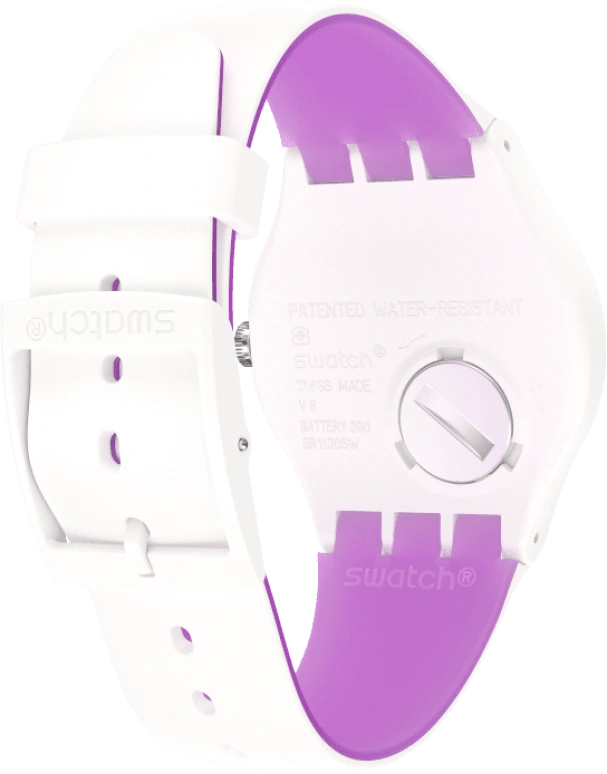 Swatch,Originals 41mm,41mm,Plastic,White,Sapphire,Crystal Glass,SUOW173