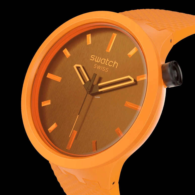 Swatch,Swatch Essentials 47mm,47mm,Bio-sourced,Brown,Quartz,Round,Orange,SB05O102