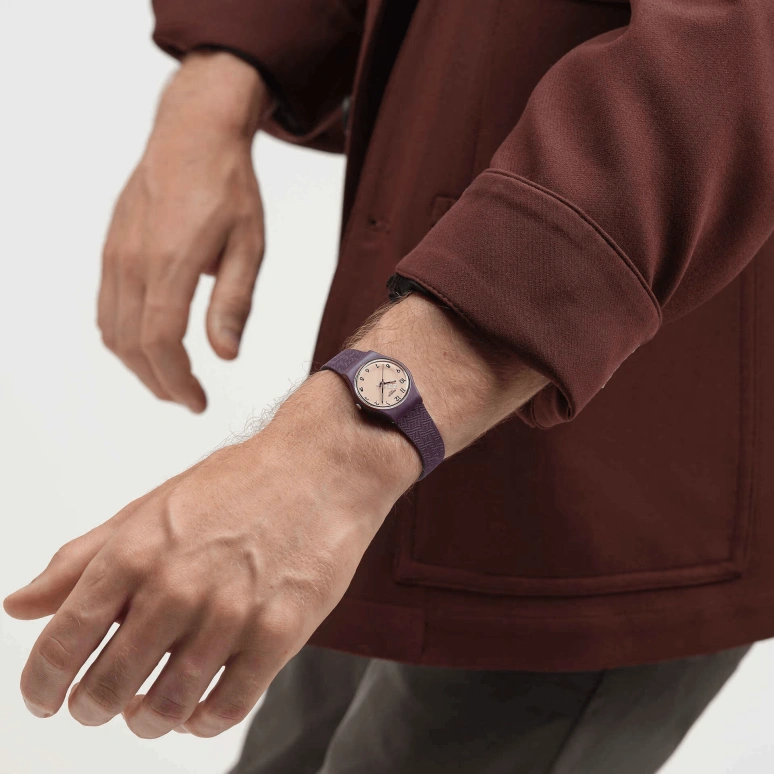 Swatch,Originals 25mm,25mm,Composite,Cream,Quartz,Round,Purple,LR138