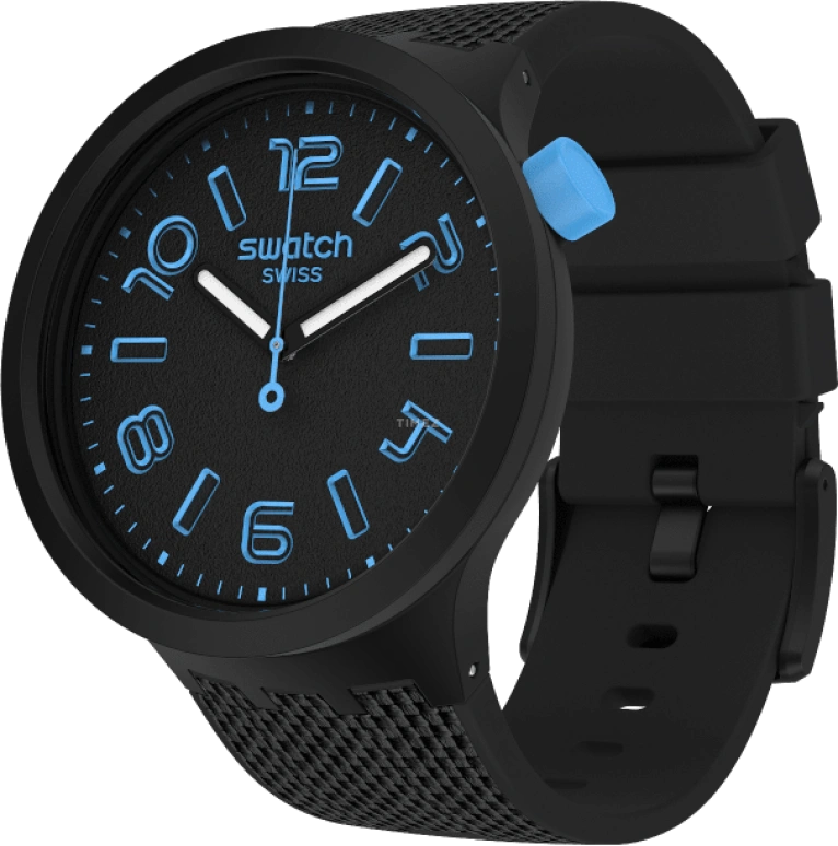 Swatch,THE BOLD 47mm,47mm,Plastic,Black,Sapphire,Crystal Glass,SO27B118