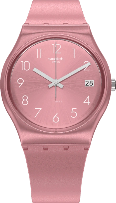 Swatch,Originals 34mm,34mm,Plastic,Pink,Sapphire,Crystal Glass,GP404
