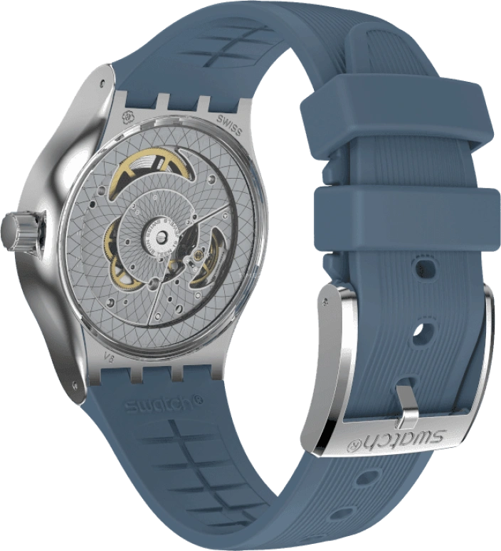Swatch,IRONY 42mm,42mm,Stainless Steel,Blue,Open,YIS430