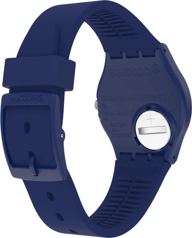 Swatch,Originals 34mm,34mm,Plastic,Blue,Sapphire,Crystal Glass,Closed,GN727
