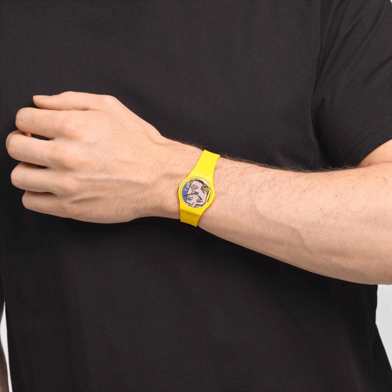 Swatch,Originals 34mm,34mm,Bio-sourced,Red,Multi-Color,Quartz,Sapphire,Crystal Glass,Round,SO28Z117