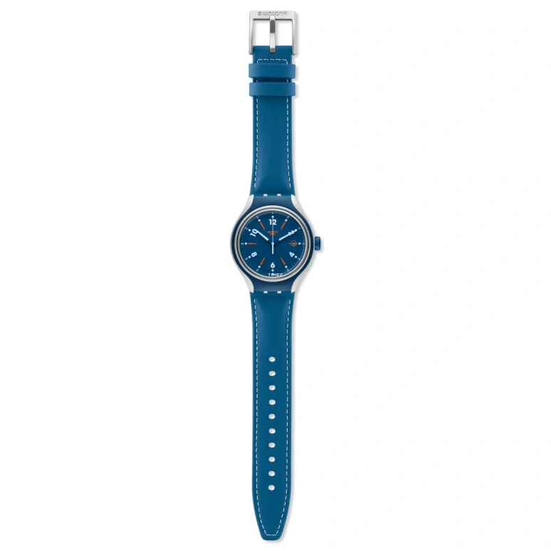 Swatch,Other 41mm,41mm,Aluminium,Blue,Quartz,Day,Sapphire,Crystal Glass,YES4000