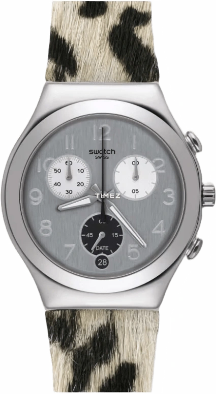 Swatch,Originals 40mm,40mm,Stainless Steel,Grey,Quartz,Chronograph,Day,YCS585