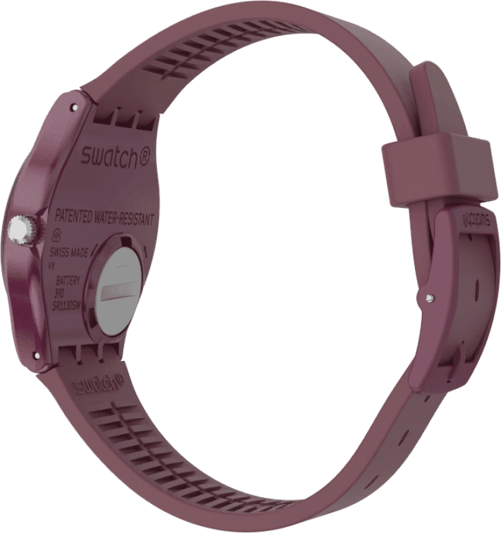 Swatch,Originals 34mm,34mm,Plastic,Purple Red,Closed,GR405