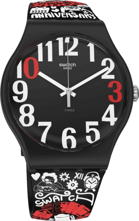Swatch,Originals 41mm,41mm,Plastic,Black,SUOZ322