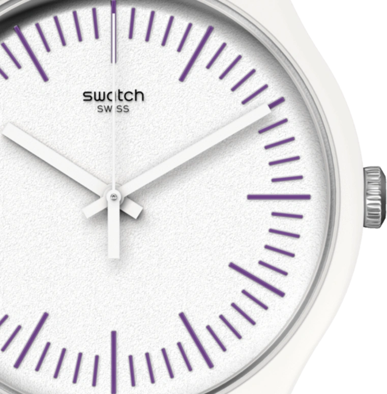 Swatch,Originals 41mm,41mm,Plastic,White,Sapphire,Crystal Glass,SUOW173