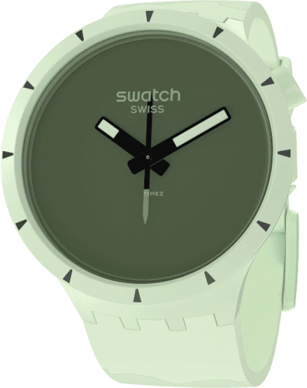 Swatch,THE BOLD 47mm,47mm,Bioceramic,Ceramic,Green,Quartz,Sapphire,Crystal Glass,Round,SB03G100