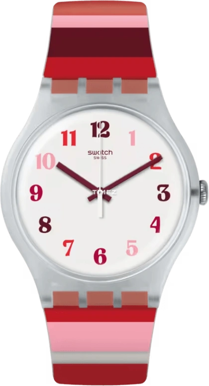 Swatch,Originals 41mm,41mm,Plastic,White,Quartz,Sapphire,Crystal Glass,Tonneau,SUOK138