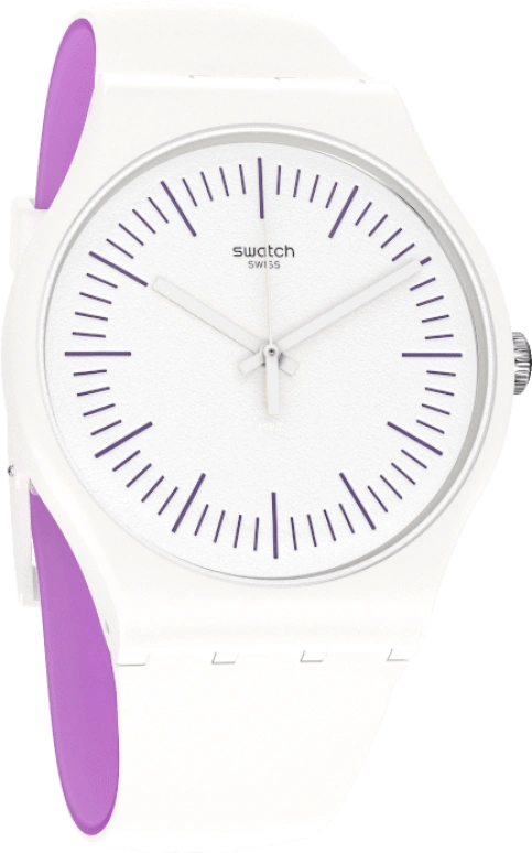 Swatch,Originals 41mm,41mm,Plastic,White,Sapphire,Crystal Glass,SUOW173