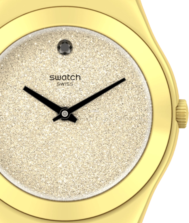 Swatch,IRONY 33mm,33mm,Stainless Steel,Yellow,Quartz,Tonneau,Gold,YLG148GG