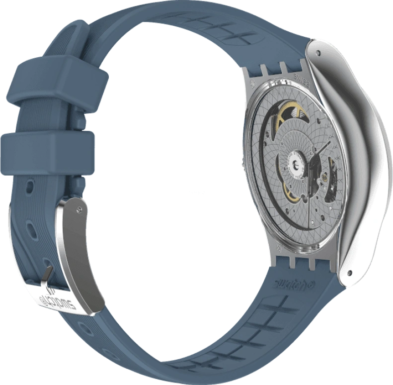 Swatch,IRONY 42mm,42mm,Stainless Steel,Blue,Open,YIS430