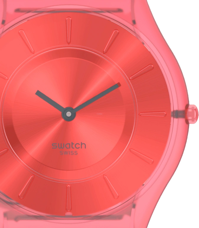 Swatch,SKIN 34mm,34mm,Bioceramic,Red,Open,SS08R100