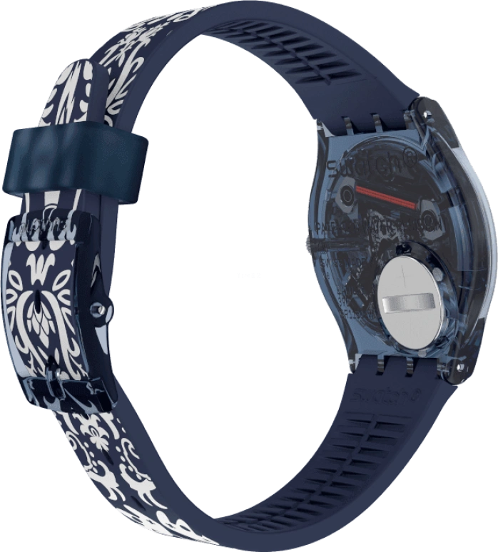 Swatch,Originals 34mm,34mm,Plastic,Blue,GN413