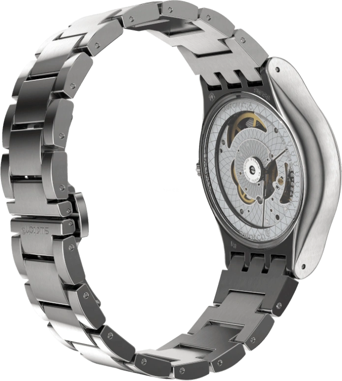 Swatch,IRONY 42mm,42mm,Stainless Steel,Black,Sapphire,Crystal Glass,Open,SY23S406G
