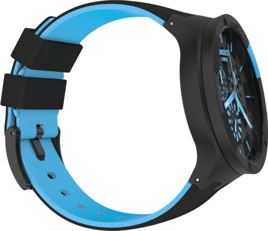 Swatch,THE BOLD 47mm,47mm,Plastic,Black,Sapphire,Crystal Glass,Closed,SB02B401