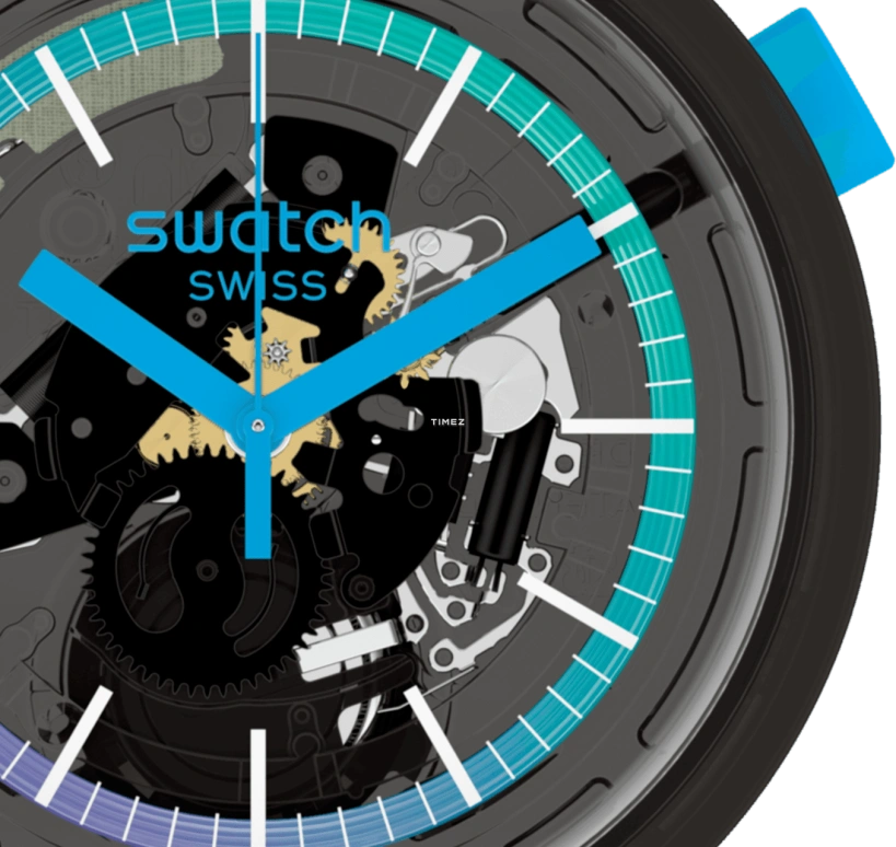 Swatch,Other 44.80mm,44.80mm,Plastic,Transparent,Quartz,Tonneau,Black,SO27B120C,SO27B120C-5300