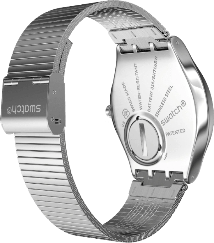 Swatch,SKIN 42mm,42mm,Stainless Steel,Black,Brown,Quartz,Round,Silver,SS07S109GG