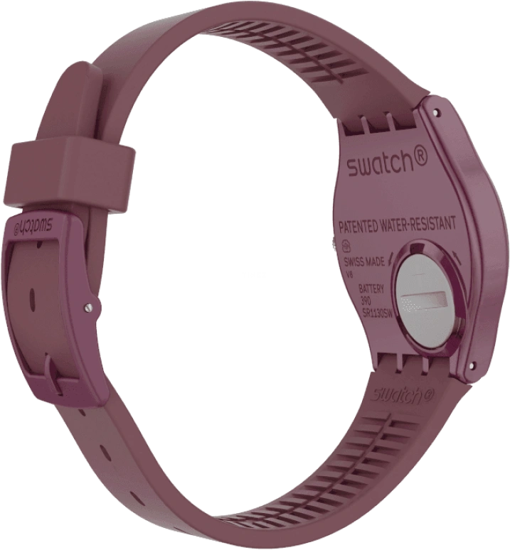 Swatch,Originals 34mm,34mm,Plastic,Purple Red,Closed,GR405
