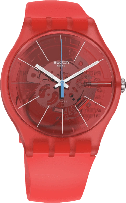 Swatch,Originals 41mm,41mm,Plastic,Red,SUOO105