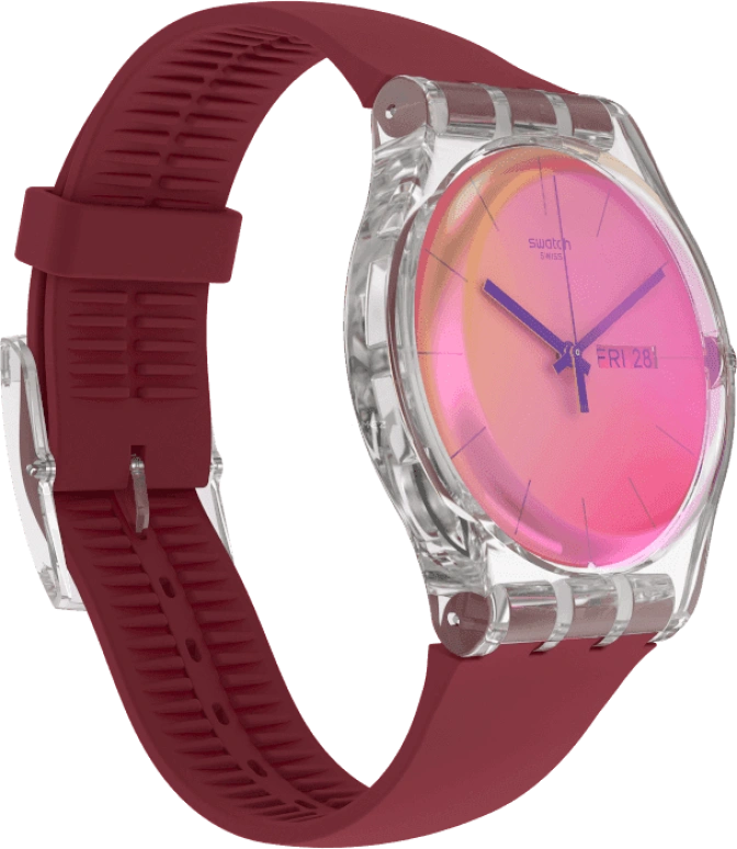 Swatch,Originals 41mm,41mm,Plastic,Pink,Sapphire,Crystal Glass,SUOK717