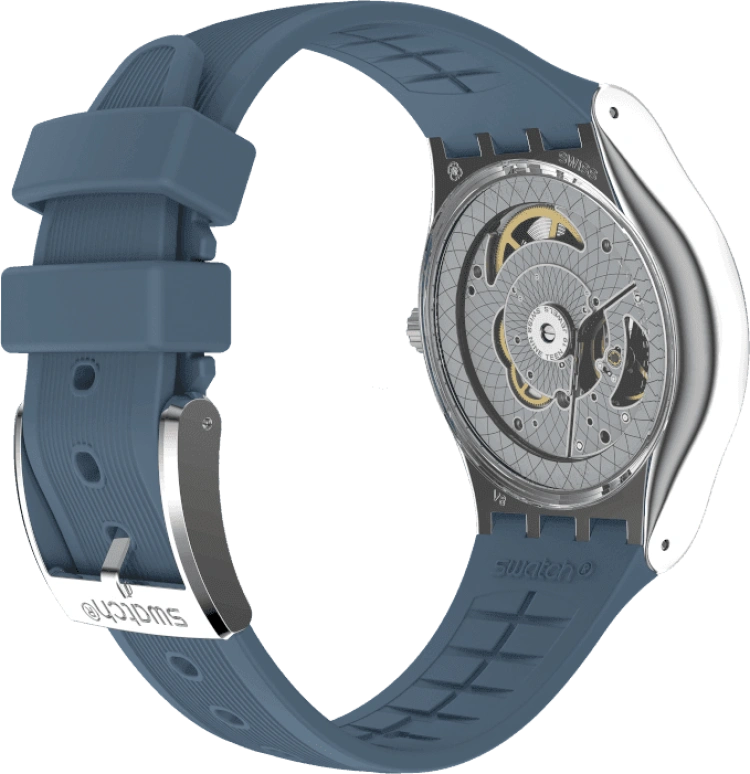 Swatch,IRONY 42mm,42mm,Stainless Steel,Blue,Open,YIS430