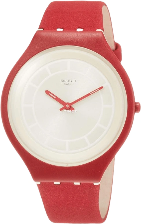 Swatch,SKIN 40mm,40mm,Plastic,White,Quartz,Sapphire,Crystal Glass,Tonneau,SVUR100
