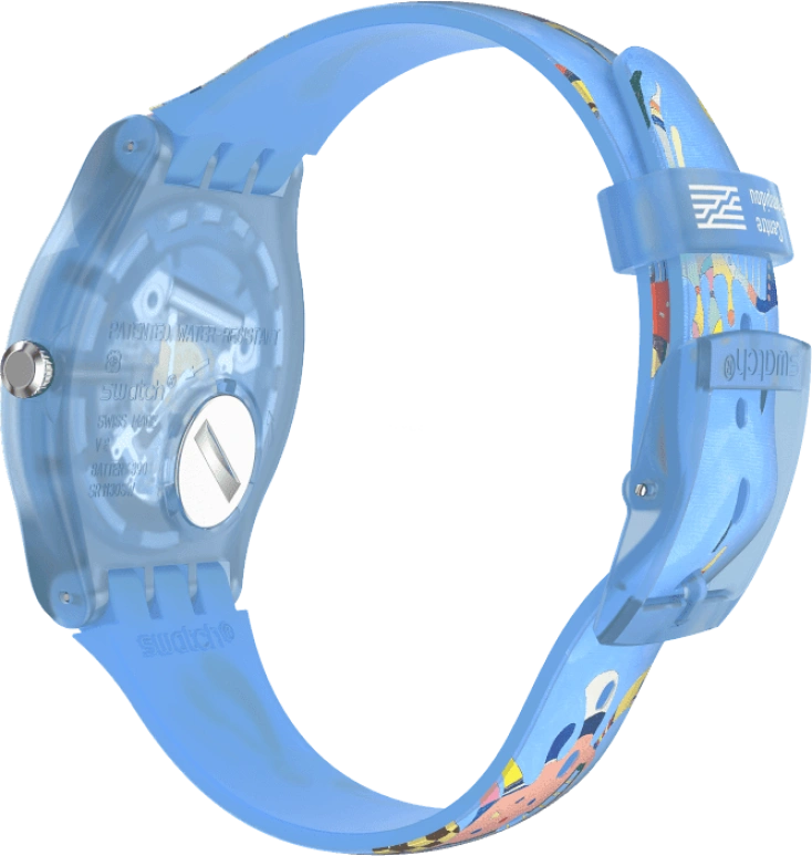 Swatch,Originals 41mm,41mm,Plastic,Blue,Quartz,Sapphire,Crystal Glass,Round,SUOZ342