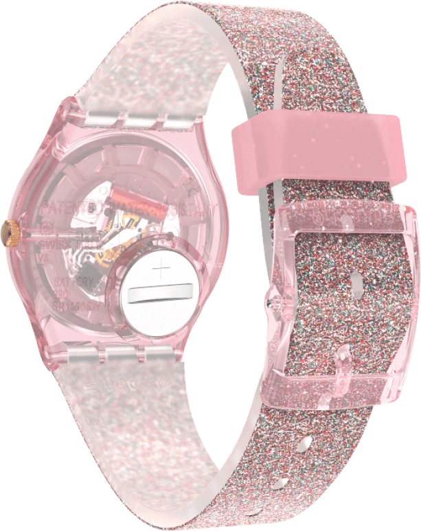 Swatch,Originals 34mm,34mm,Plastic,Pink,Sapphire,Crystal Glass,GP168