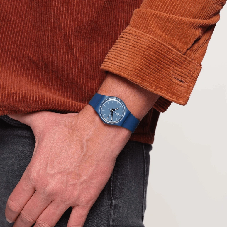 Swatch,Originals 34mm,34mm,Bioceramic,Blue,SO28N701