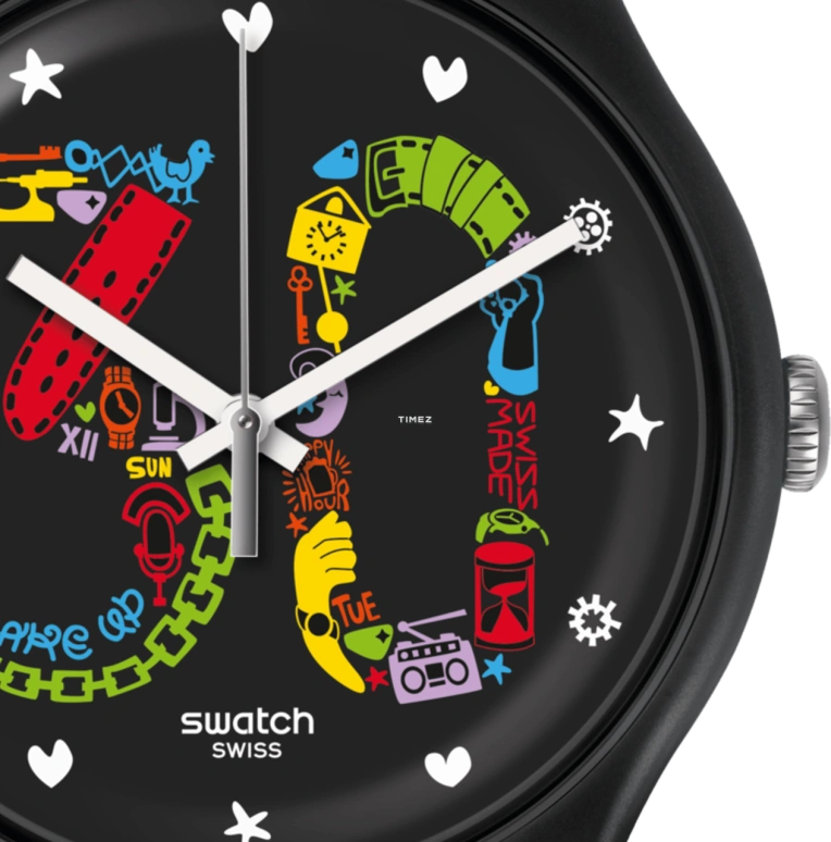 Swatch,Originals 41mm,41mm,Plastic,Black,Quartz,Sapphire,Crystal Glass,Round,SUOZ321S