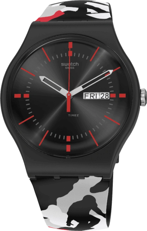 Swatch,Originals 41mm,41mm,Plastic,Black,SUOB714C