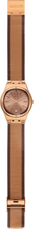 Swatch,IRONY 33mm,33mm,Stainless Steel,Brown,Quartz,Day,Sapphire,Crystal Glass,YLG408M