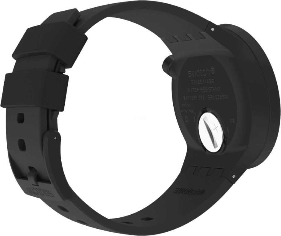 Swatch,Other 47mm,47mm,Bioceramic,Black,Skeleton,Quartz,Sapphire,Crystal Glass,Round,SB03B100