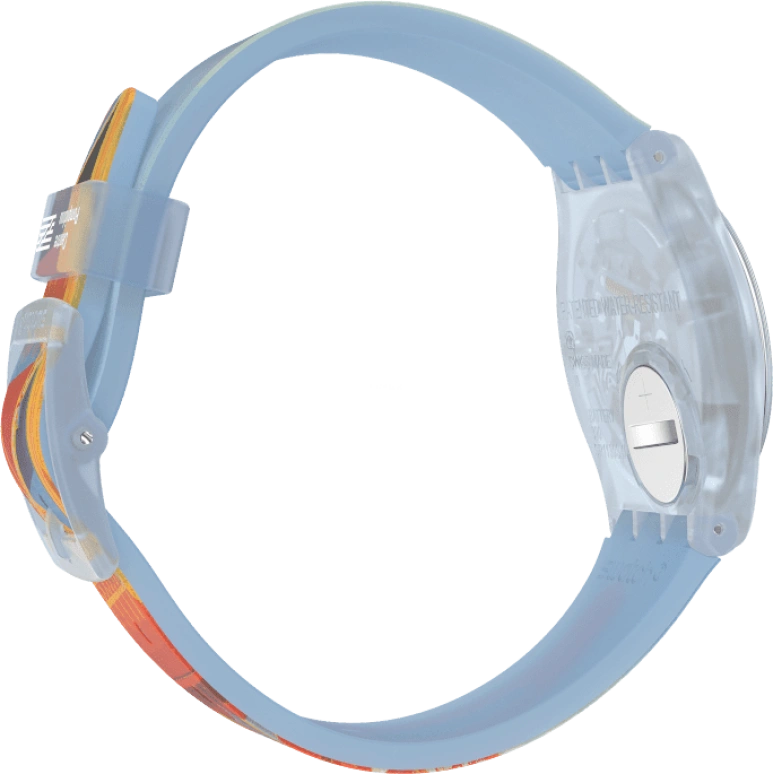 Swatch,Originals 34mm,34mm,Plastic,Blue,Quartz,Sapphire,Crystal Glass,Round,GZ357