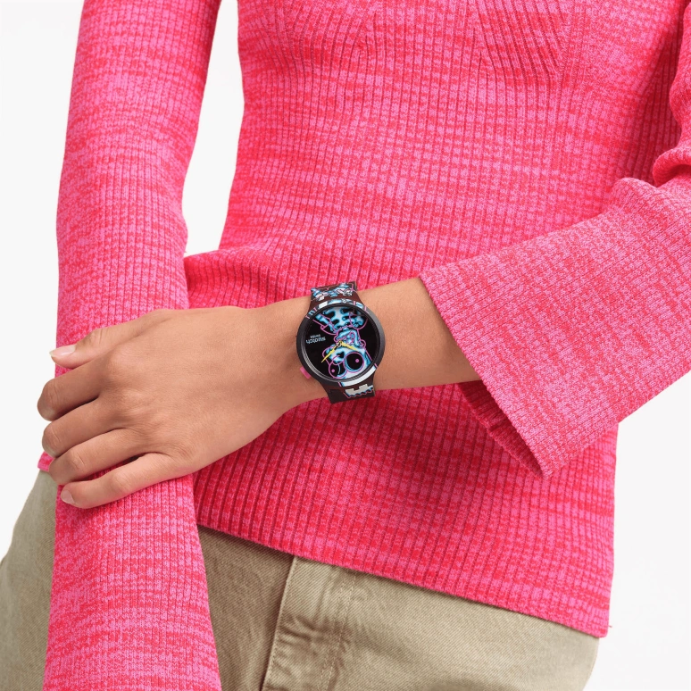 Swatch,THE SIMPSONS 47mm,47mm,Plastic,Black,Blue,Quartz,Glass,Round,SB01Z105
