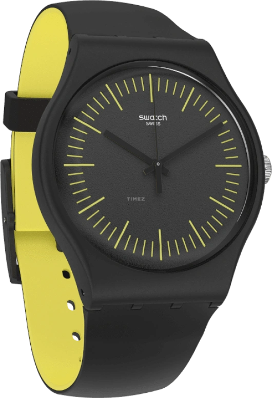 Swatch,Originals 41mm,41mm,Black,Sapphire,Crystal Glass,Open,SUOB184