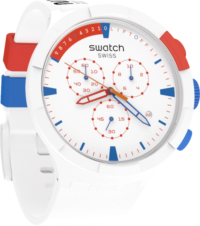 Swatch,THE BOLD 47mm,47mm,Bioceramic,Ceramic,White,Sapphire,Crystal Glass,SB04Z400