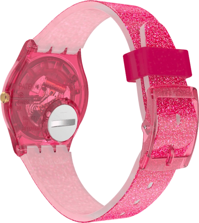 Swatch,Originals 34mm,34mm,Plastic,Pink,Sapphire,Crystal Glass,GP169