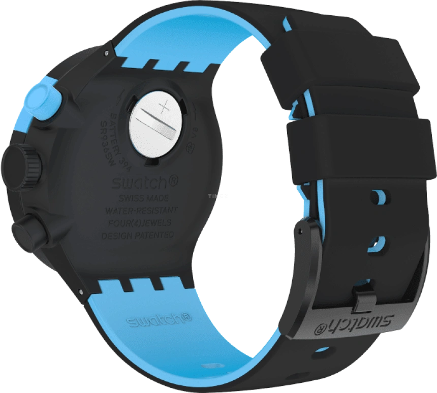 Swatch,THE BOLD 47mm,47mm,Plastic,Black,Sapphire,Crystal Glass,Closed,SB02B401